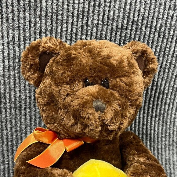 Russ Berrie Plush 12" Bear Let's Bee Friends Brown Stuffed Animal Yellow Beehive - Picture 10 of 16
